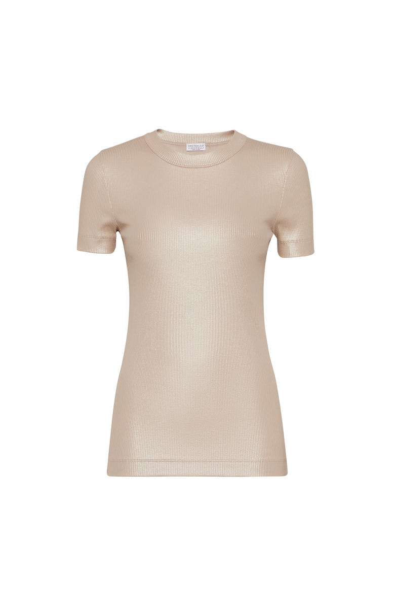 Brunello Cucinelli Sparkling jersey T-shirt, Main, color, Sand