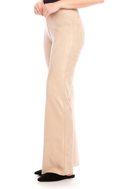 Karen Kane Faux Suede Bootcut Pants In Almond