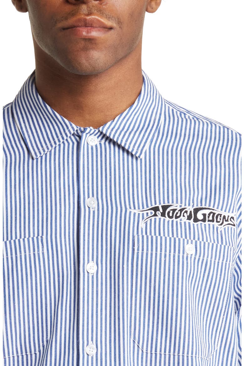 Oversize Work Shirt, Alternate, color, BLUE/ BLACK/ WHITE