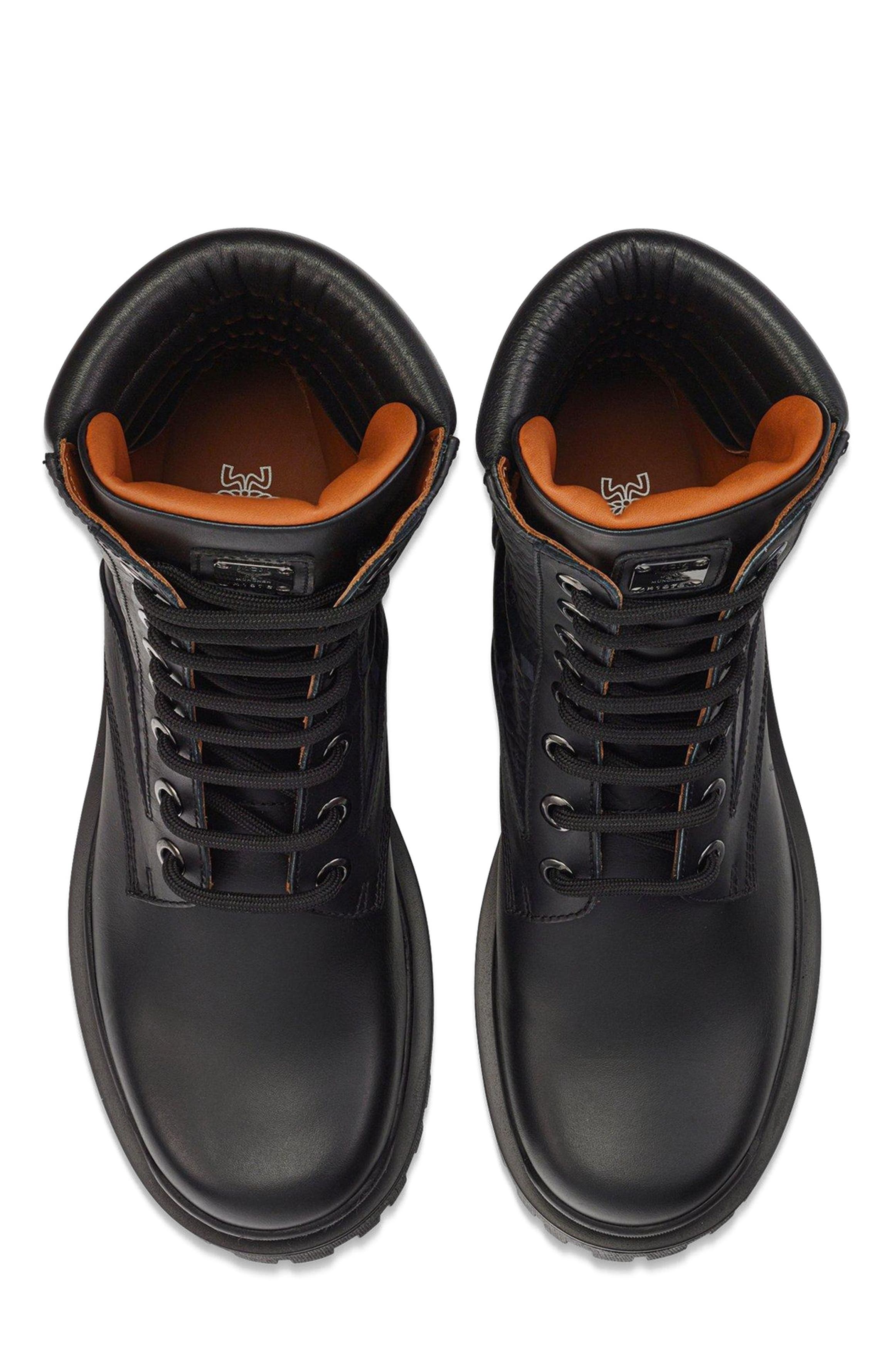 MCM Visetos Boots in Calf Leather, Alternate, color, 