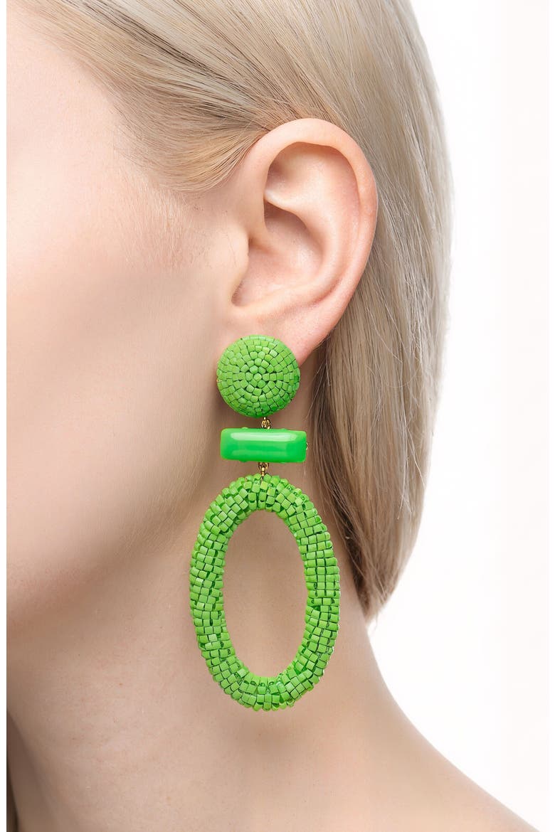 Yolanda Drop Earrings, Alternate, color, GREEN