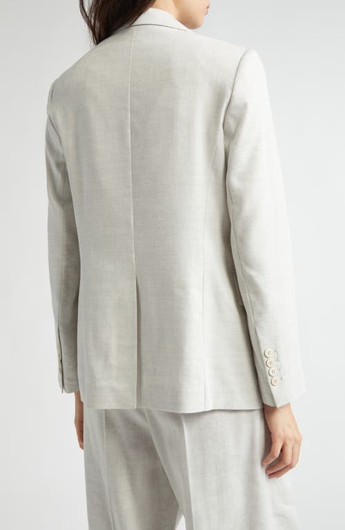 Eleventy One-button Linen & Wool Blazer In Light Melange Grey