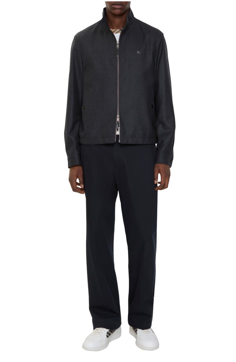 Burberry Wool Harrington Jacket, Main, color, Brisk Grey