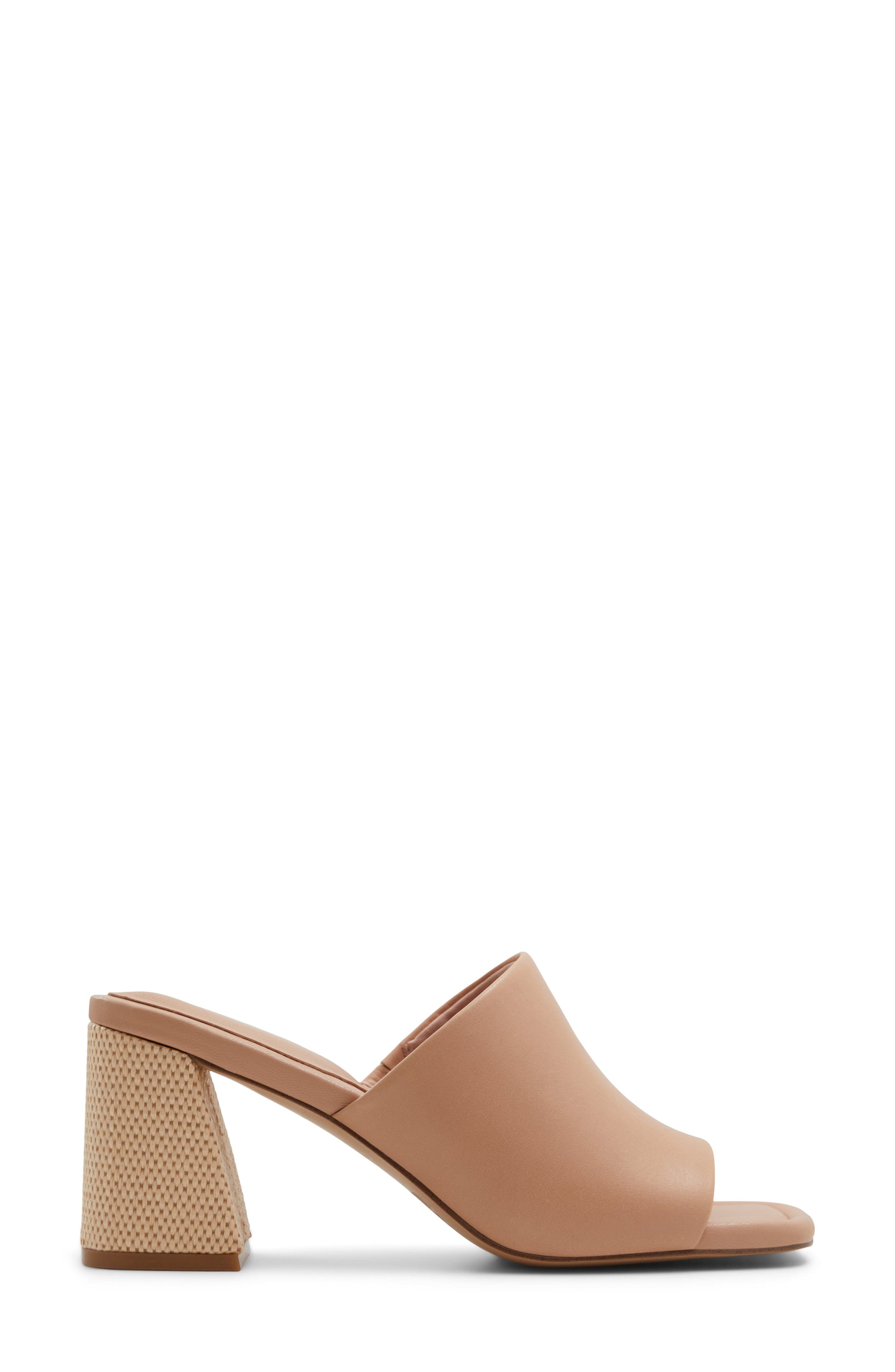 ALDO Meshka Block Heel Slide Sandal, Alternate, color, Other Medium Beige