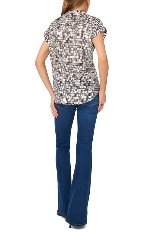 Vince Camuto Abstract Print Top In Rich Black