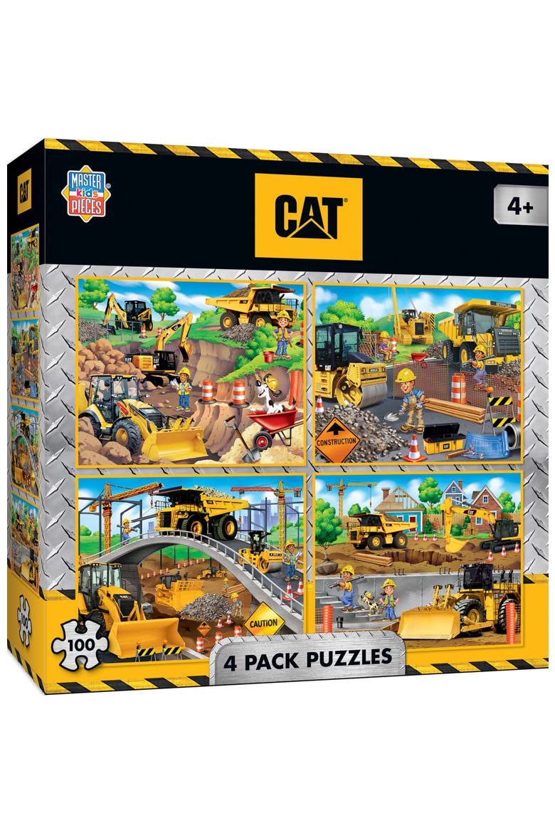 CAT 100 Piece Jigsaw Puzzles 4-Pack, Main, color, Multicolor