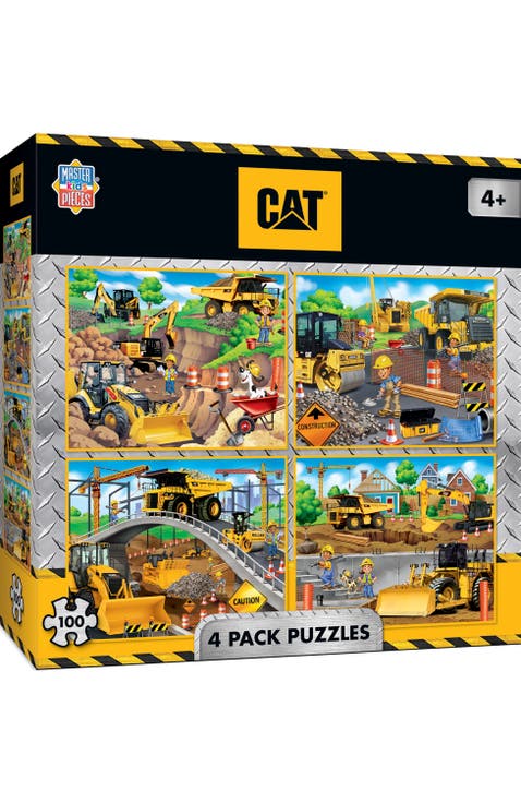 CAT 100 Piece Jigsaw Puzzles 4-Pack