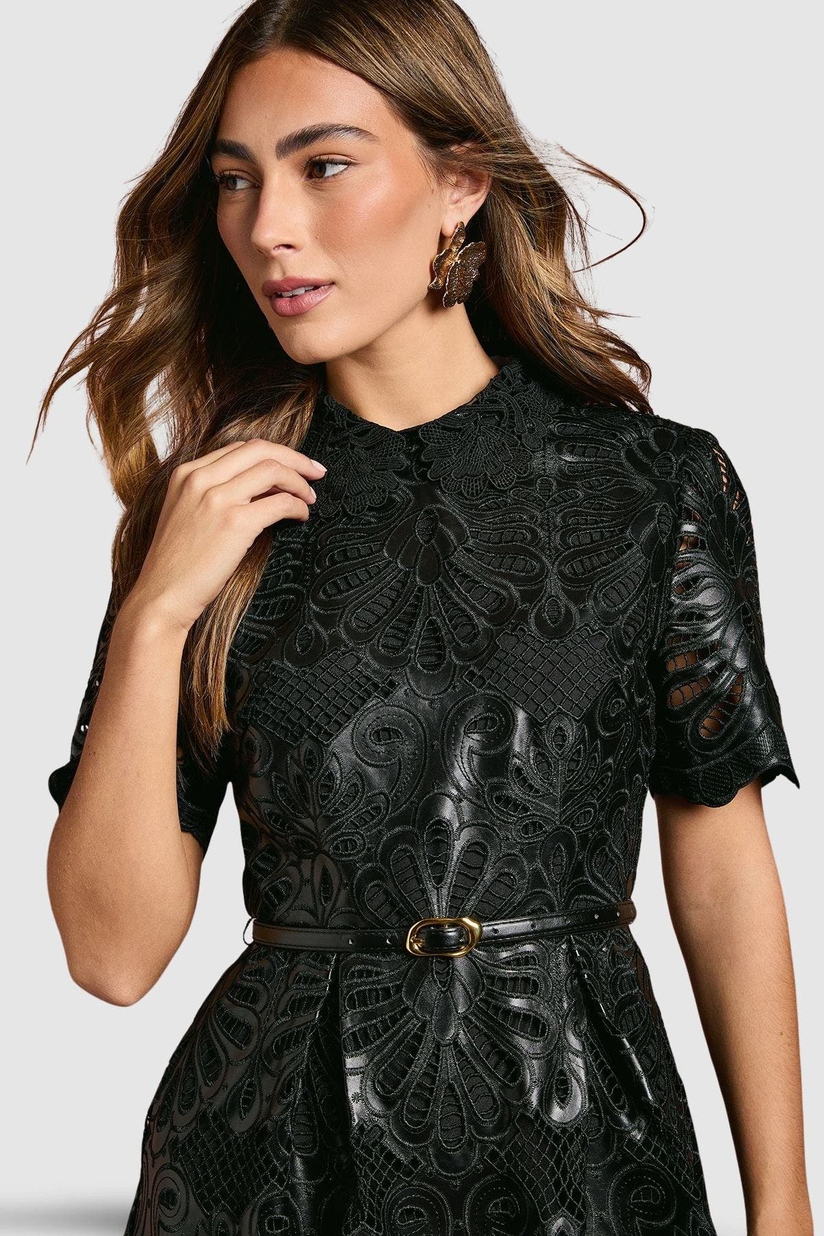 PU Lace Midi Dress - image 2