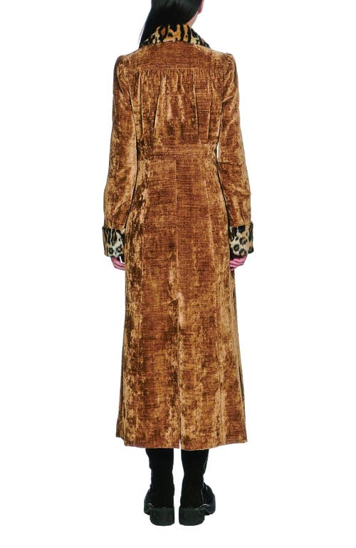 Anna Sui Velour Coat In Brown