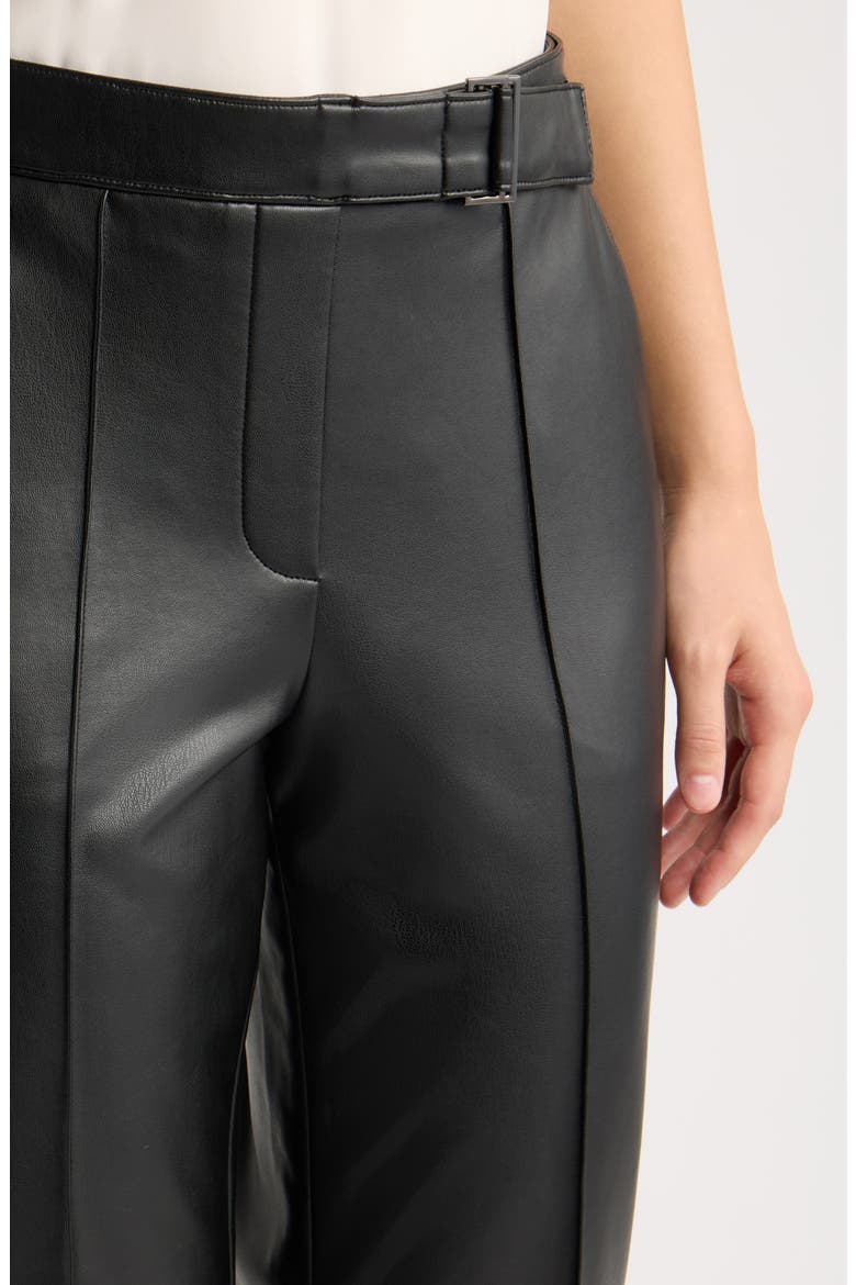Faux Leather Straight Leg Pants, Alternate, color, ANNE BLACK