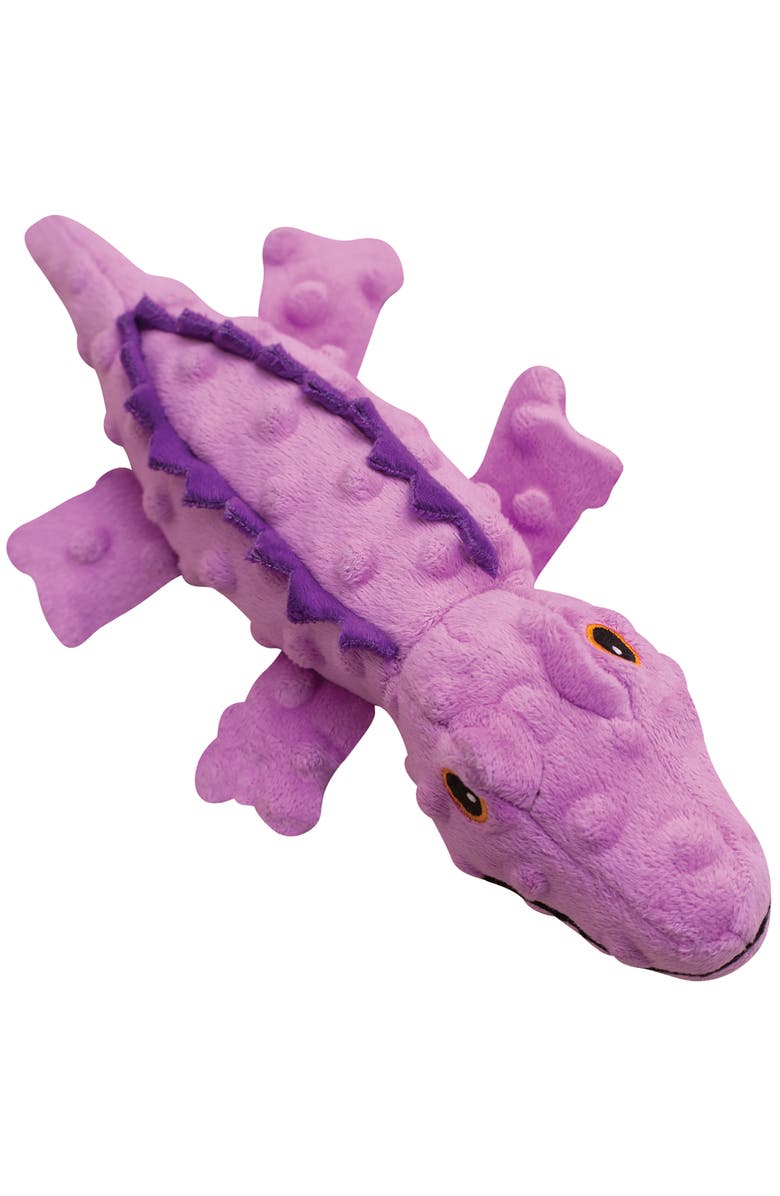 SnugArooz Ellie the Gator, Purple Plush Dog Toy, Squeaks & Crinkles, Main, color, Purple