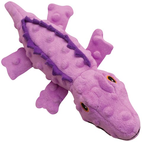 Ellie the Gator, Purple Plush Dog Toy, Squeaks 
Crinkles