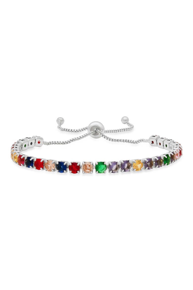 18k Gold Plated Multicolor Stone Bolo Bracelet, Main, color, MULTI