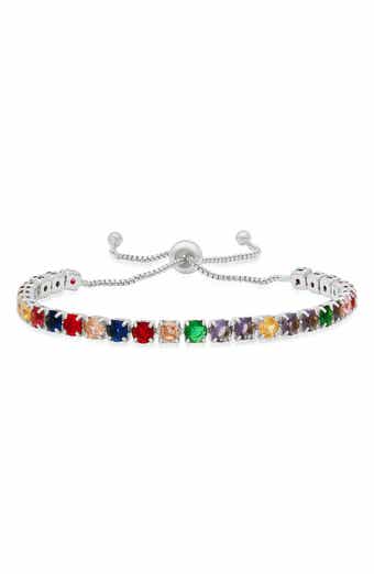 18k Gold Plated Multicolor Stone Bolo Bracelet
