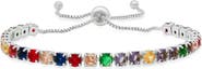 STEELTIME 18k Gold Plated Multicolor Stone Bolo Bracelet