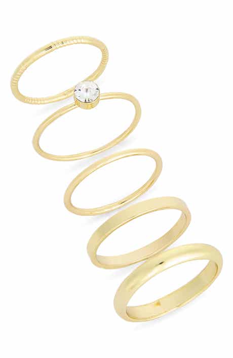 Set of 5 Oval Cubic Zirconia Rings