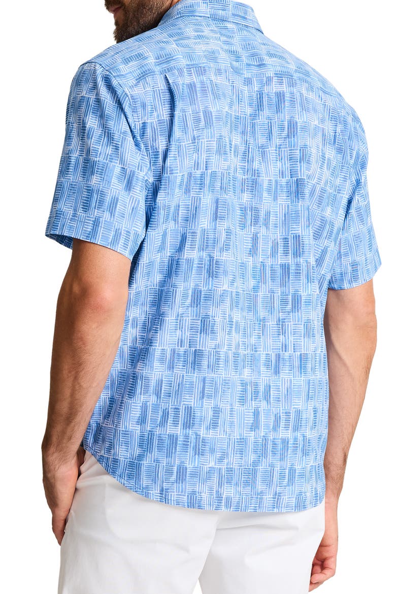 Coastal Ease Geo Fades Button-Up Shirt, Alternate, color, BUCCANEER BLUE
