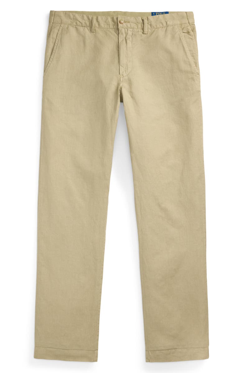 Polo Ralph Lauren Straight Fit Linen & Cotton Pants, Alternate, color, Coastal Beige