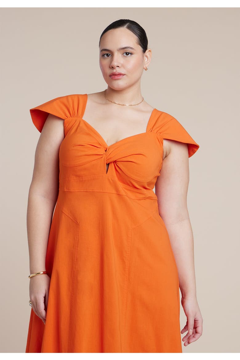 Twist Detail Midi Dress, Alternate, color, PUFFIN'S BILL