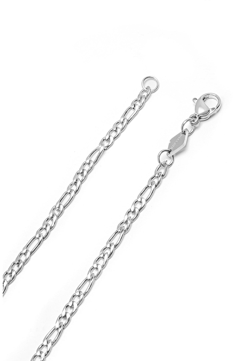 Figaro Chain Necklace, Alternate, color, Silver