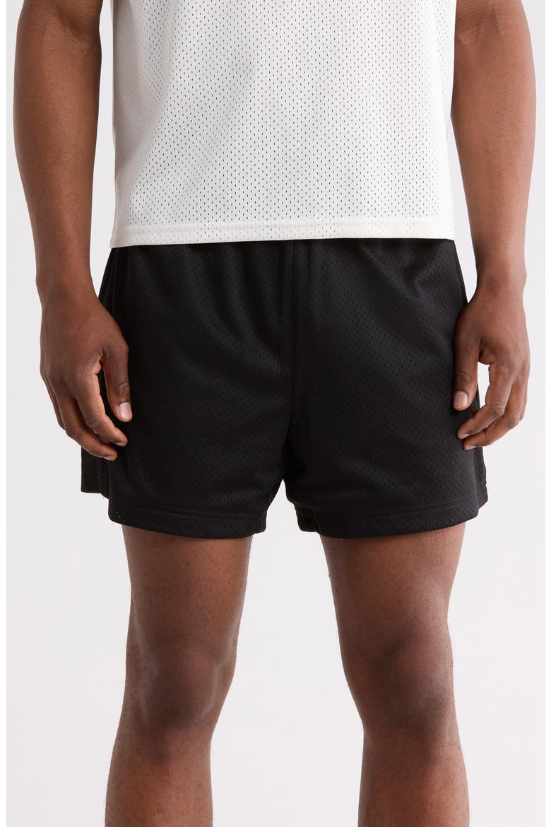 Diamond Mesh Shorts, Main, color, BLACK