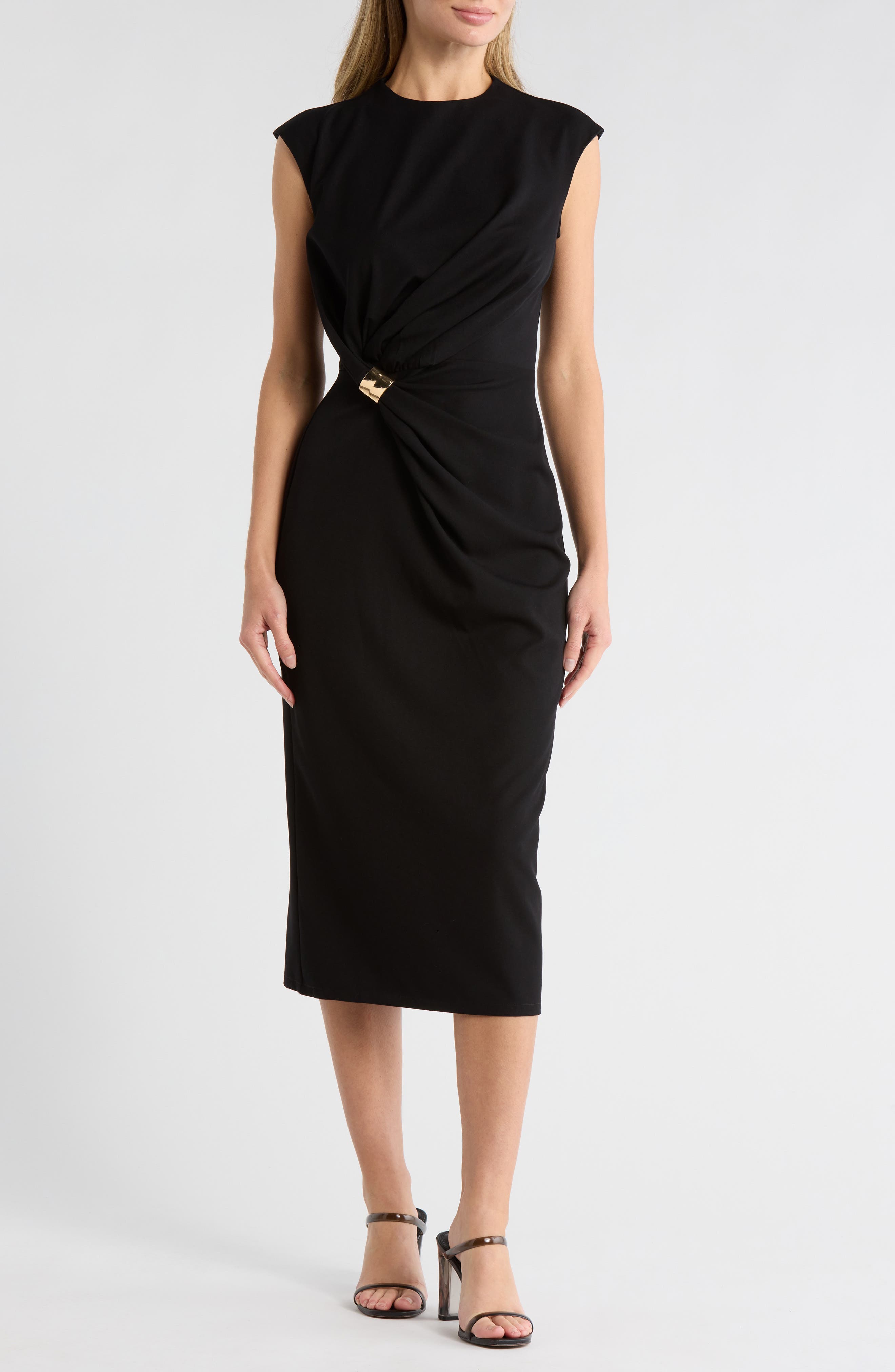 AREA STARS Charmi Cap Sleeve Midi Dress