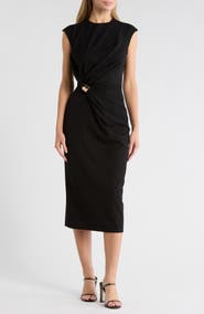 AREA STARS Charmi Cap Sleeve Midi Dress