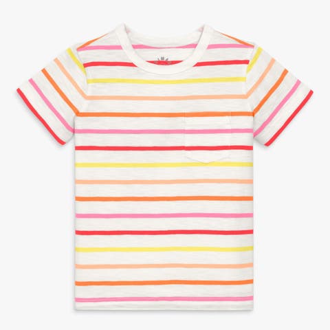 Kids Pocket Tee In Multi Stripe (Toddler, Little Kid, Big Kid)