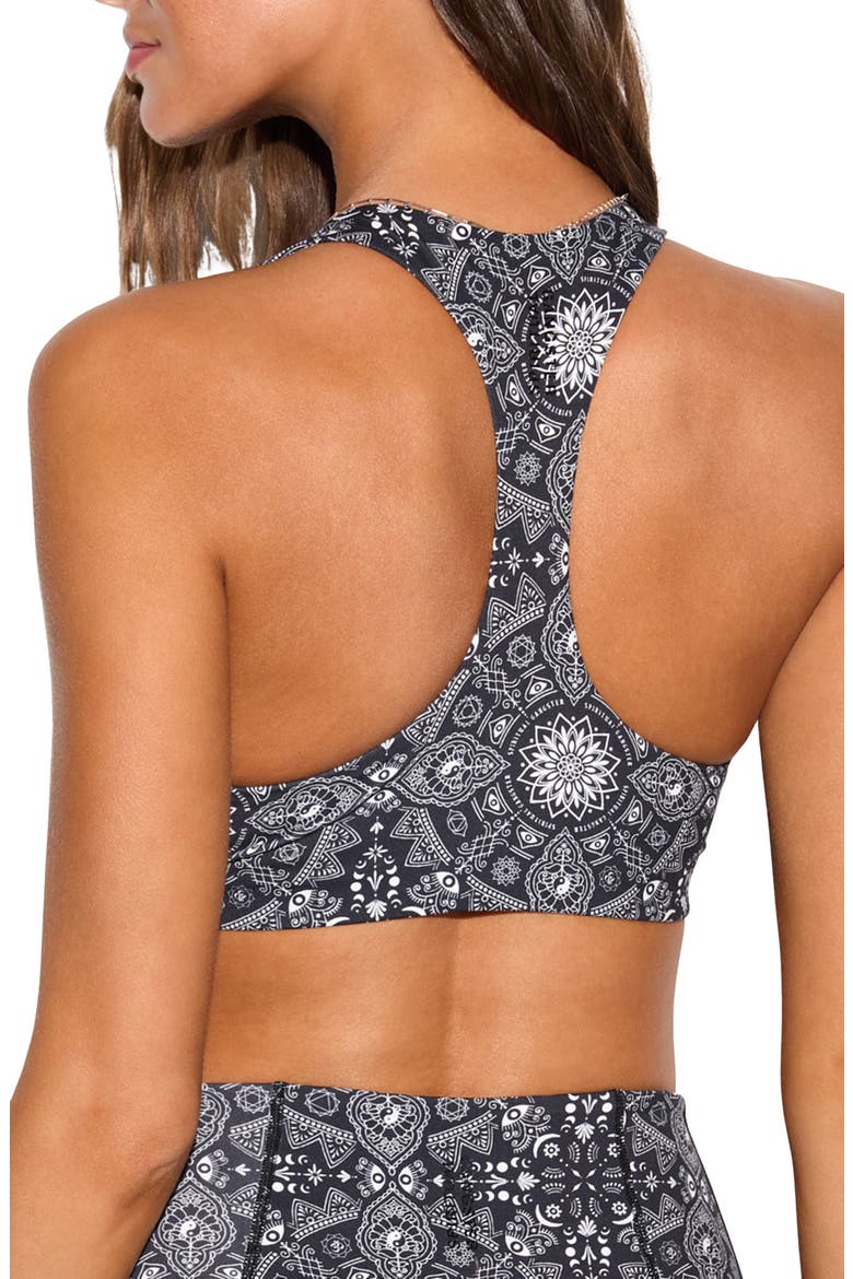 Mandala Spirit Infinity Sports Bra, Alternate, color, BLACK