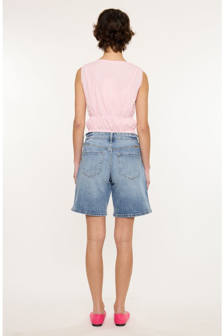 Margo Essentials Mid Rise Bermuda Denim Shorts, Alternate, color, Medium Wash