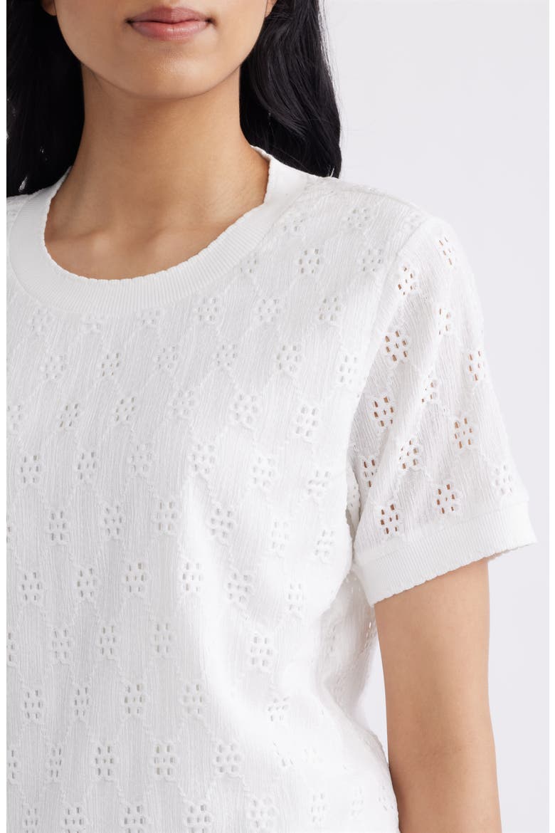 Eyelet T-Shirt, Alternate, color, WHITE
