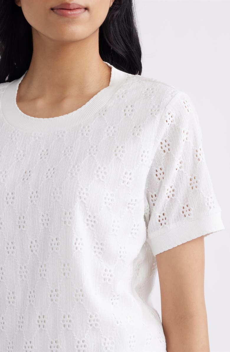 CITY BLUES Eyelet T-Shirt, Alternate, color, White