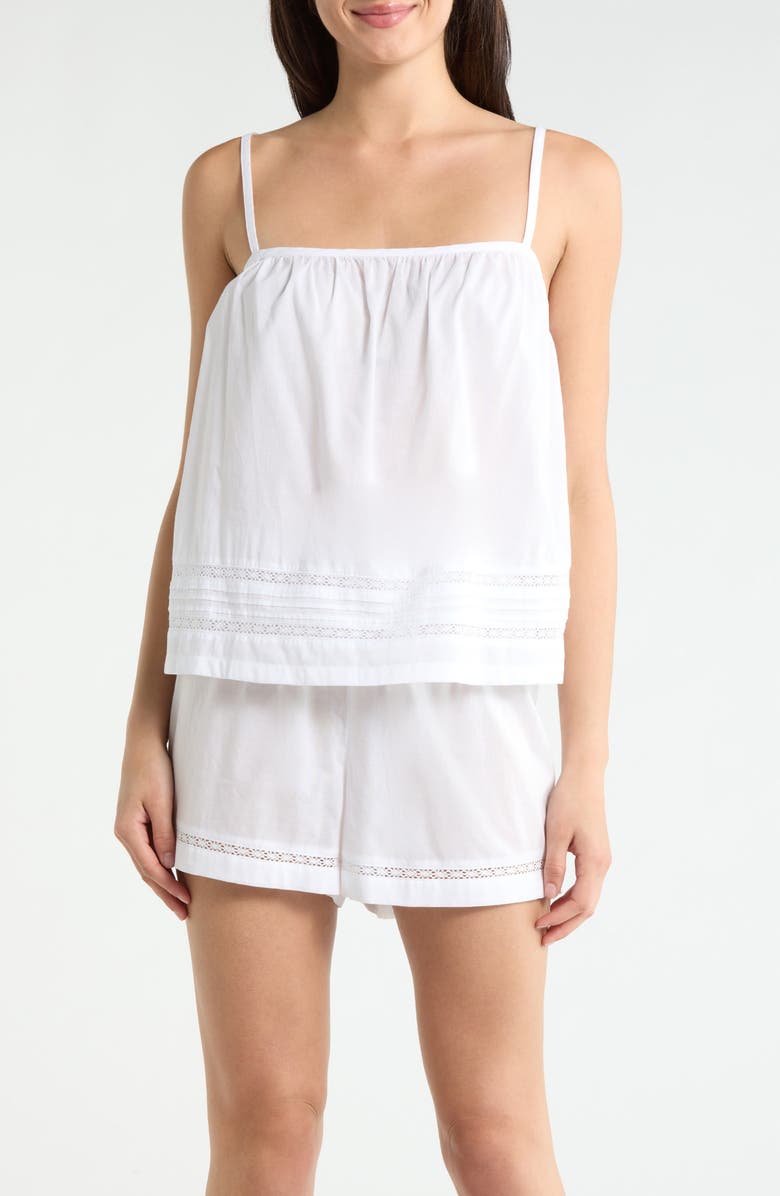 Nordstrom Peached Cotton Lawn Short Pajama Set, Main, color, White