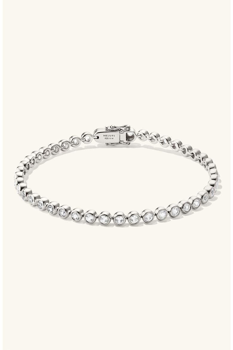 Bezel Sapphire Tennis Bracelet, Alternate, color, Sterling Silver