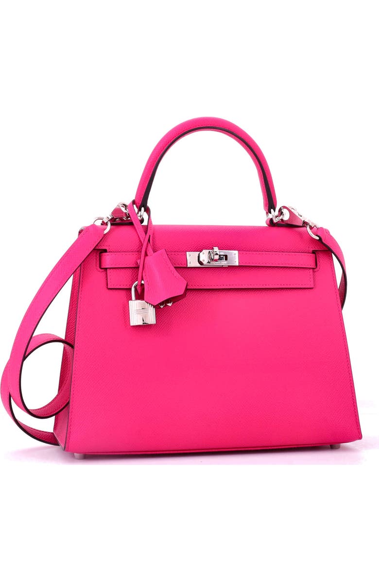 Pre-Owned Hermes Kelly Handbag Pink Epsom with Palladium Hardware 25, Alternate, color, Framboise