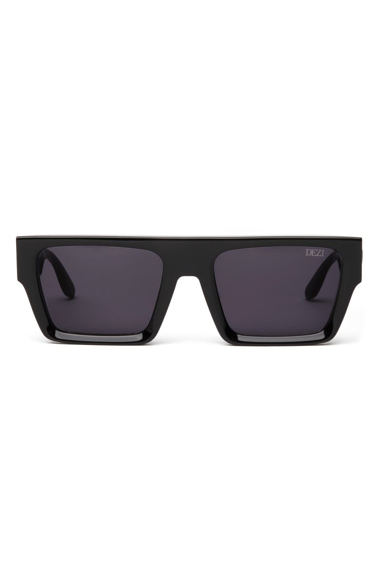 DEZI Slick 55mm Shield Sunglasses, Main, color, Black / Dark Smoke