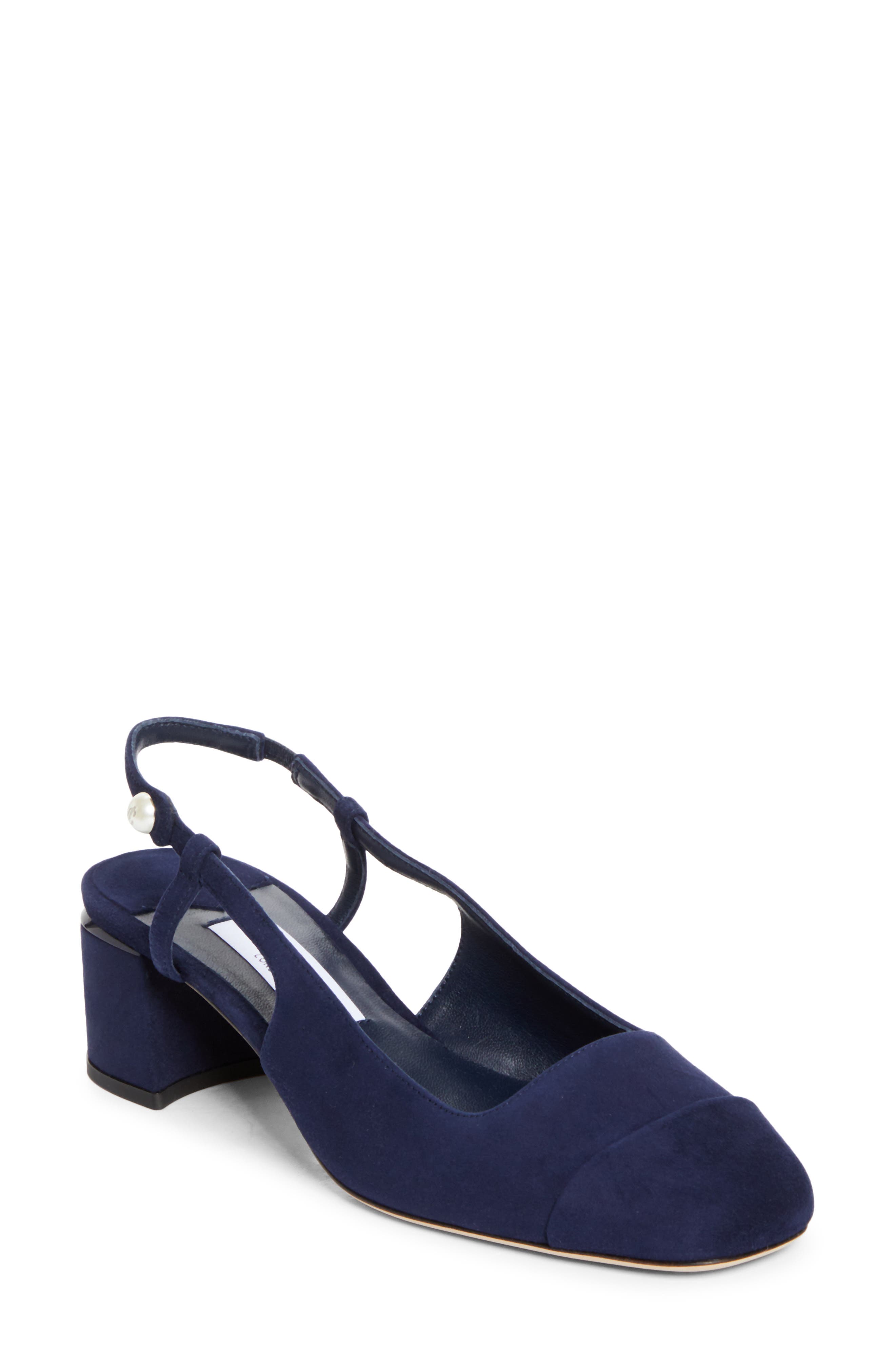 Jimmy Choo Elisa Slingback Pump, Main, color, Navy/ Navy