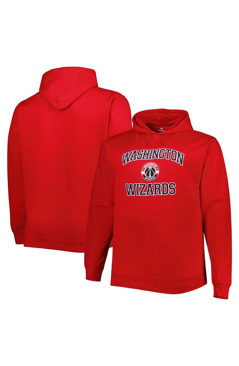 PROFILE Men's Red Washington Wizards Big & Tall Heart & Soul Pullover Hoodie, Main, color, Red