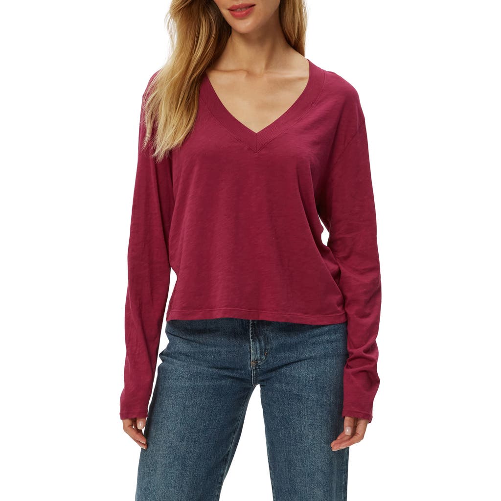 Michael Stars Brea V-neck Supima Cotton Top In Red