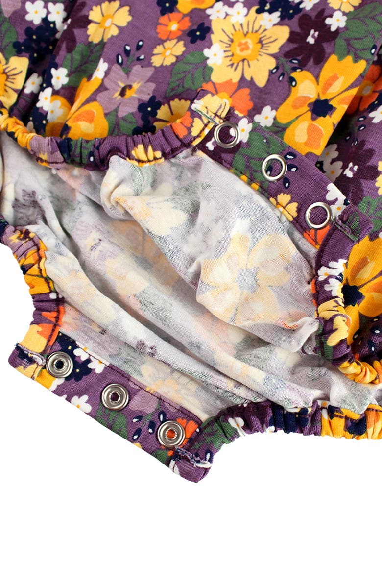 RuffleButts Flutter Stretch Cotton Romper 
Cotton Blend Tights Set, Alternate, color, 