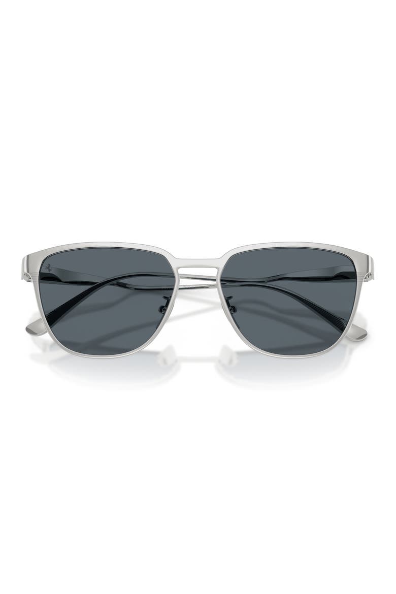 56mm Square Sunglasses, Alternate, color, SILVER MATTE / BLUE CRYSTAL