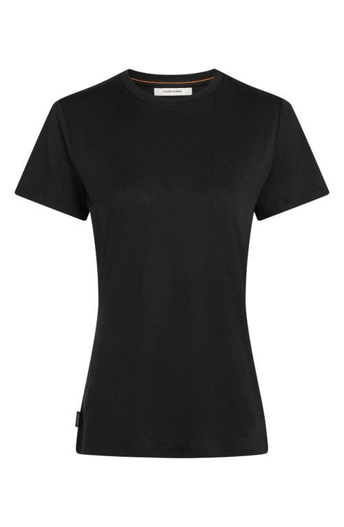 Icebreaker Tech Lite Iii Merino Wool Crewneck Shirt In Black