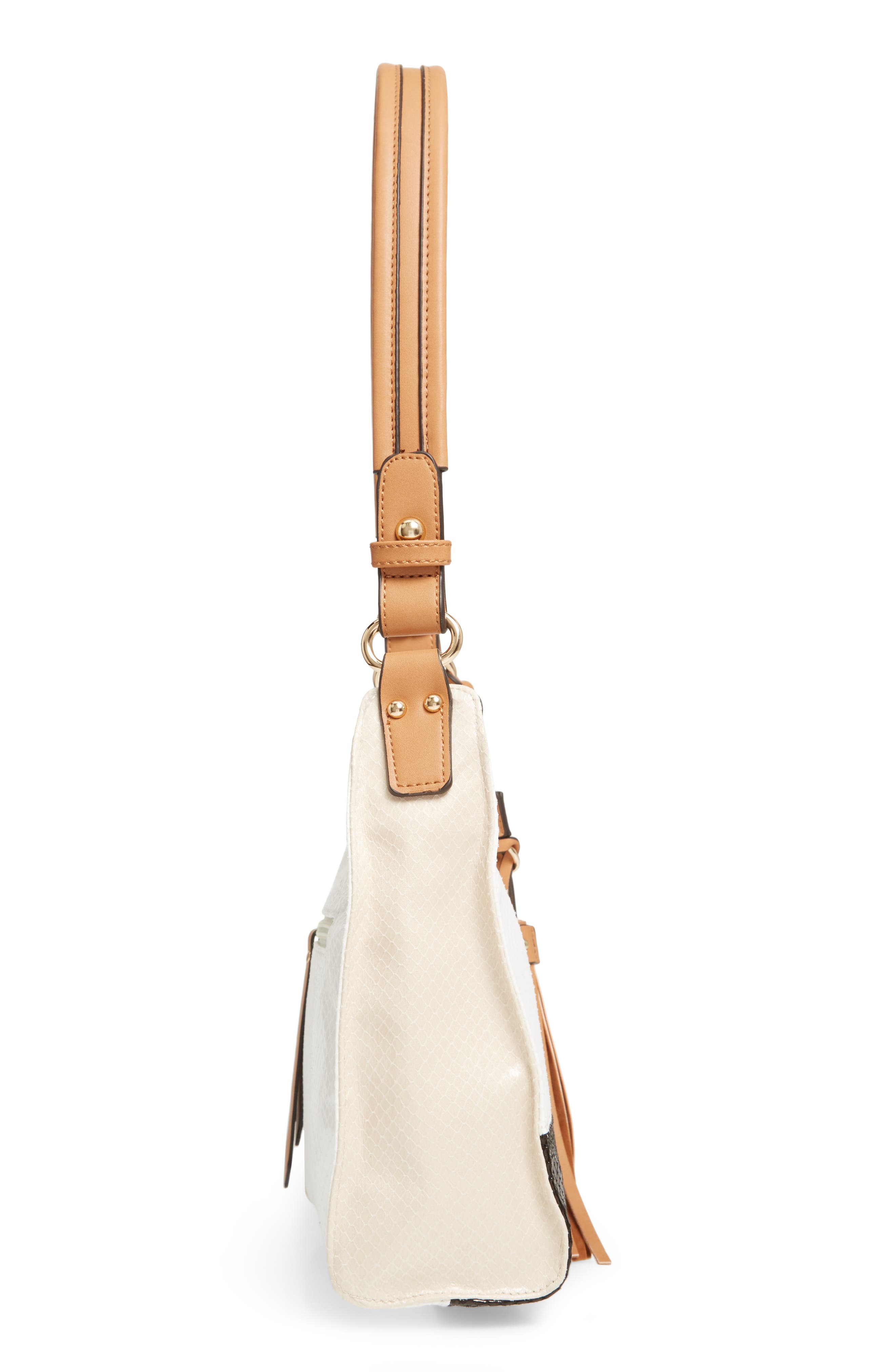 Sondra Roberts Colorblock Faux Leather Mini Hobo Bag, Alternate, color, 