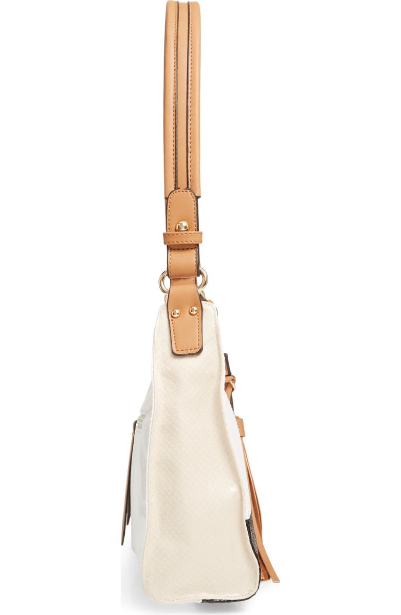 Sondra Roberts Colorblock Faux Leather Mini Hobo Bag, Alternate, color,