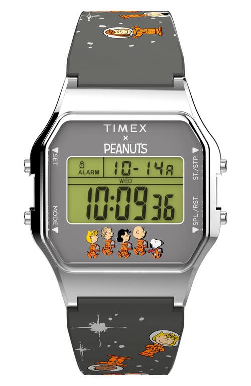 Timex ® X Peanuts® T80 Space Collection Resin Strap Watch, 34mm In Gray