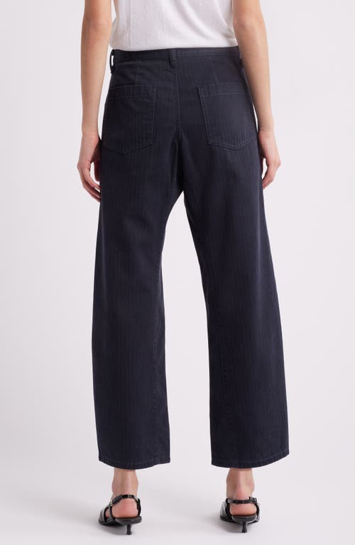Moussy Vintage Crotona Utility Cotton Ankle Pants In Navy
