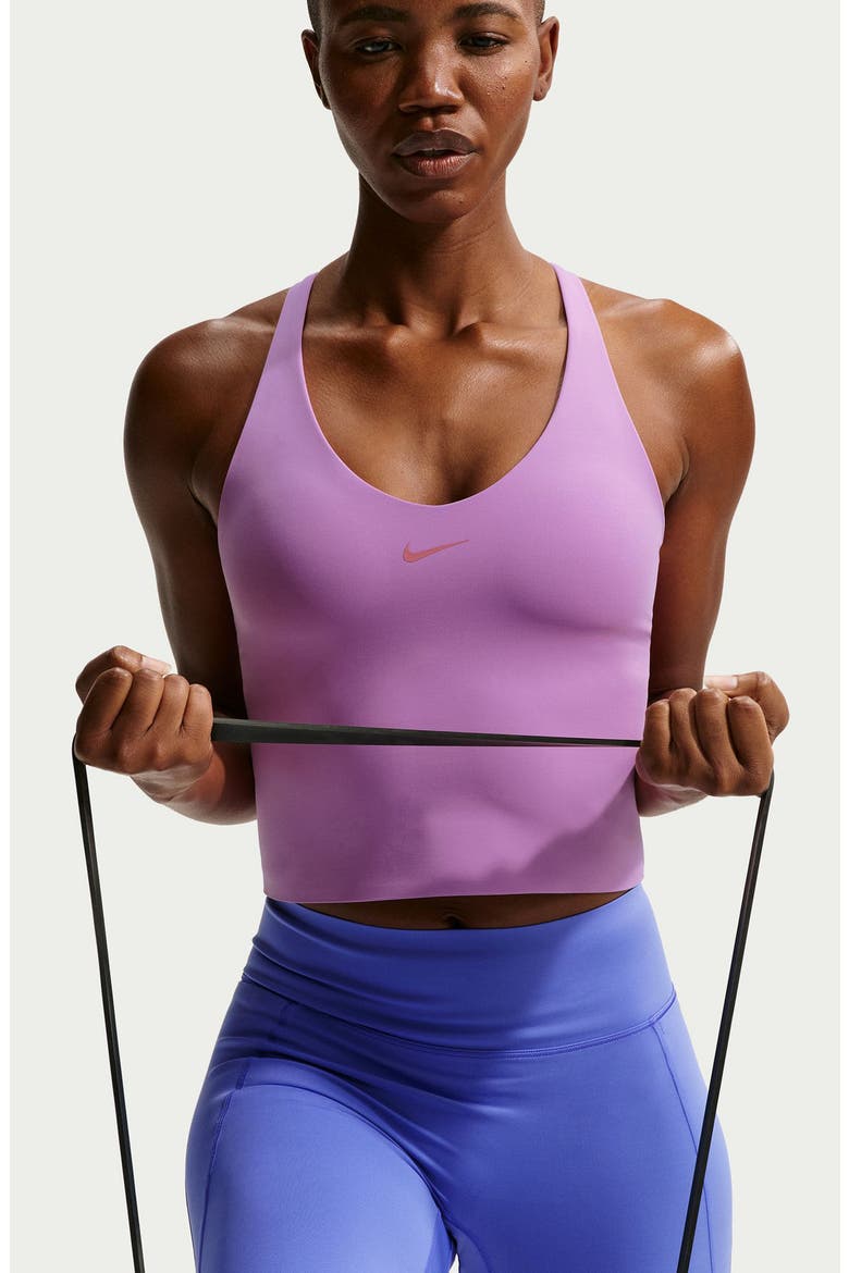 Universa Medium Support Padded Sports Bra Tank, Alternate, color, LIGHT MAGENTA/ DUSTY BERRY