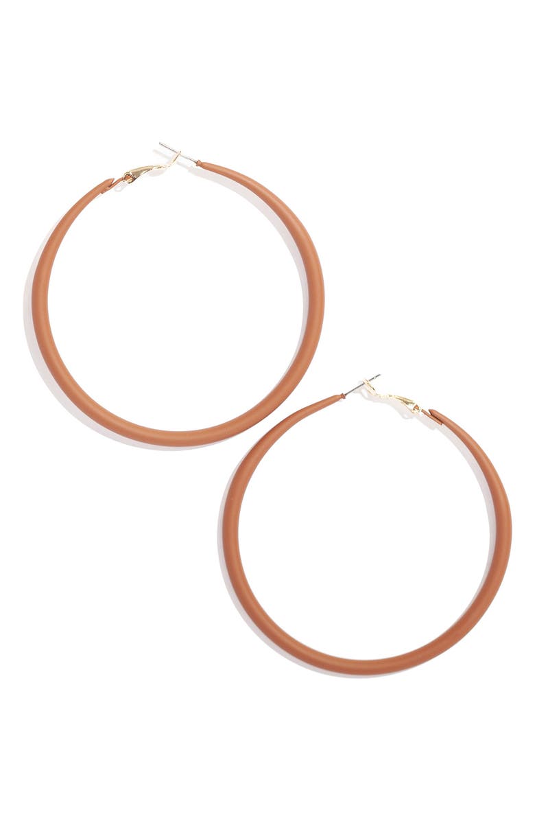 Hoop Mobb Melanted Hoop Earrings, Main, color, Walnut