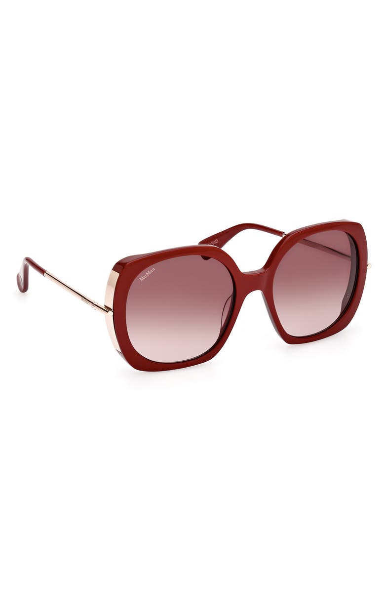 Max Mara Malibu 58mm Gradient Butterfly Sunglasses, Alternate, color, Red / Pale Gold / Brown Lenses