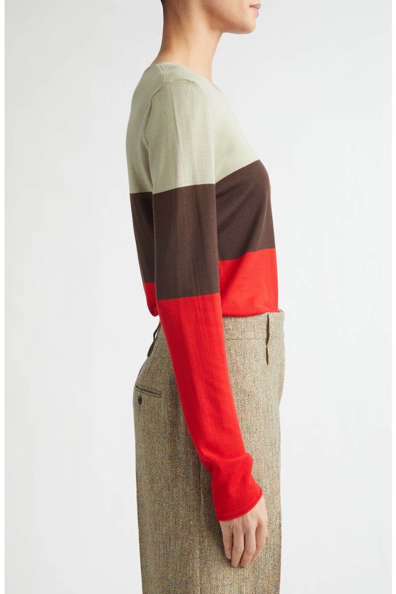 Colorblock Virgin Wool Sweater, Alternate, color, RED/ EXP/ BUR